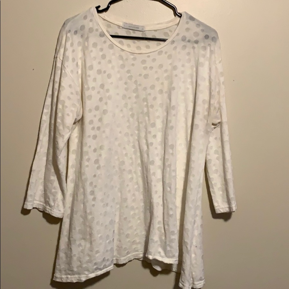 White bubble three quarter length tee